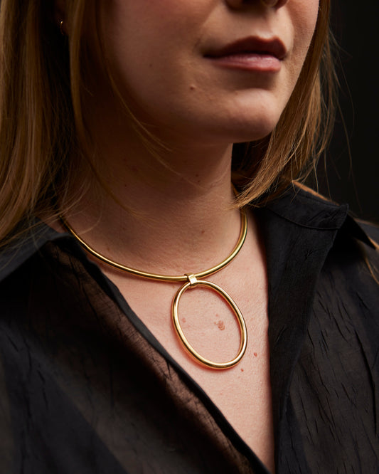 Crescioni Sol Necklace, Brass