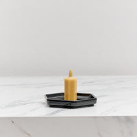 Daiyo Rockaku Ceramic Candle Plate, Black