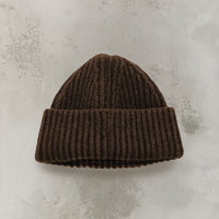 Evan Kinori Knit Cap, Dark Brown