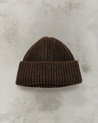 Evan Kinori Knit Cap, Dark Brown