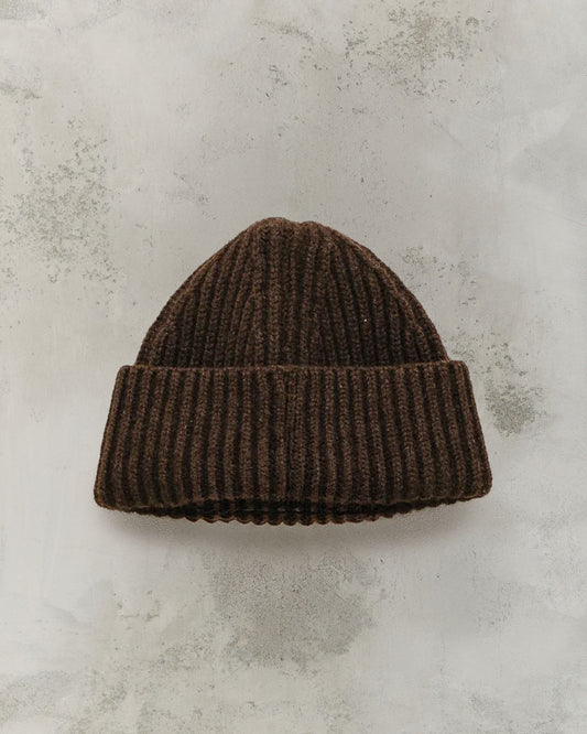 Evan Kinori Knit Cap, Dark Brown
