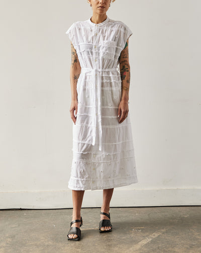 Engineered Garments Banded Collar Dress, White