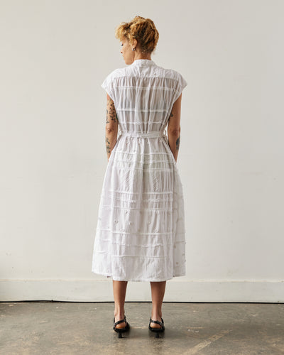 Engineered Garments Banded Collar Dress, White