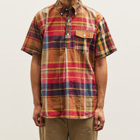 Engineered Garments Big Plaid Popover BD Shirt, Red/Khaki