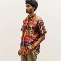 Engineered Garments Big Plaid Popover BD Shirt, Red/Khaki