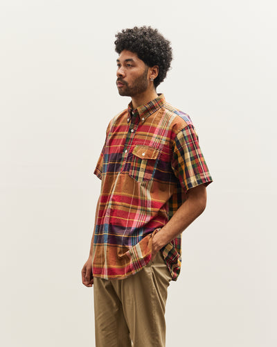 Engineered Garments Big Plaid Popover BD Shirt, Red/Khaki