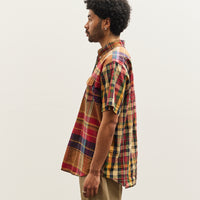 Engineered Garments Big Plaid Popover BD Shirt, Red/Khaki