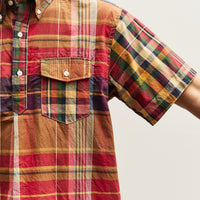 Engineered Garments Big Plaid Popover BD Shirt, Red/Khaki