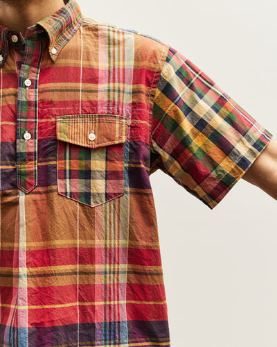 Engineered Garments Big Plaid Popover BD Shirt, Red/Khaki