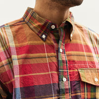 Engineered Garments Big Plaid Popover BD Shirt, Red/Khaki