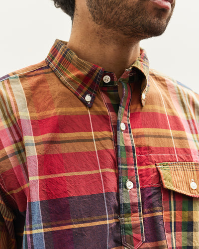 Engineered Garments Big Plaid Popover BD Shirt, Red/Khaki