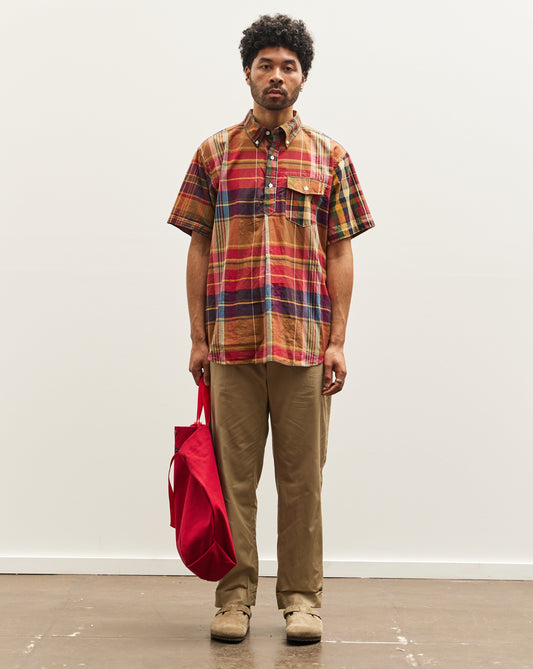 Engineered Garments Big Plaid Popover BD Shirt, Red/Khaki