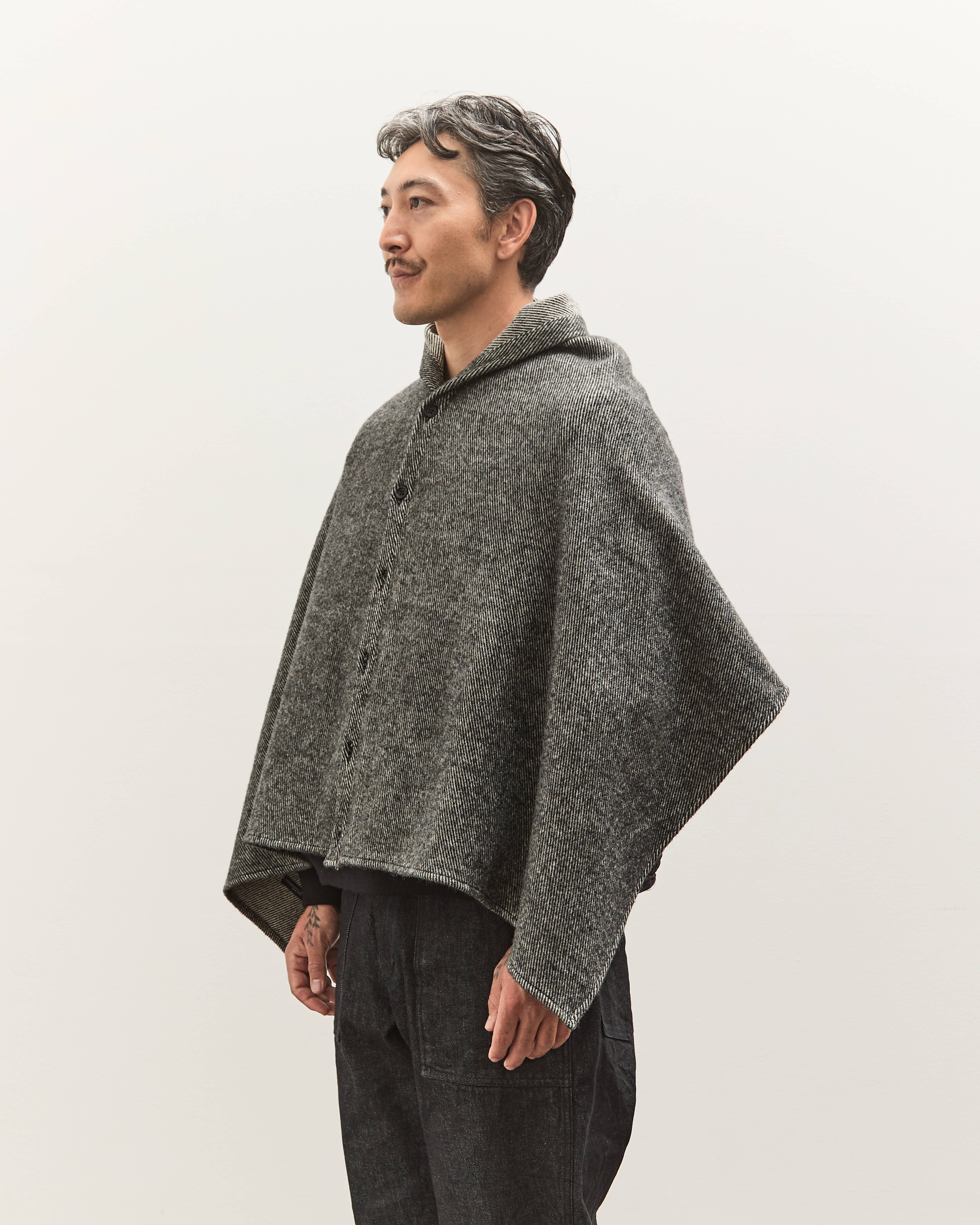 Engineered Garments Button Shawl, Black – Glasswing