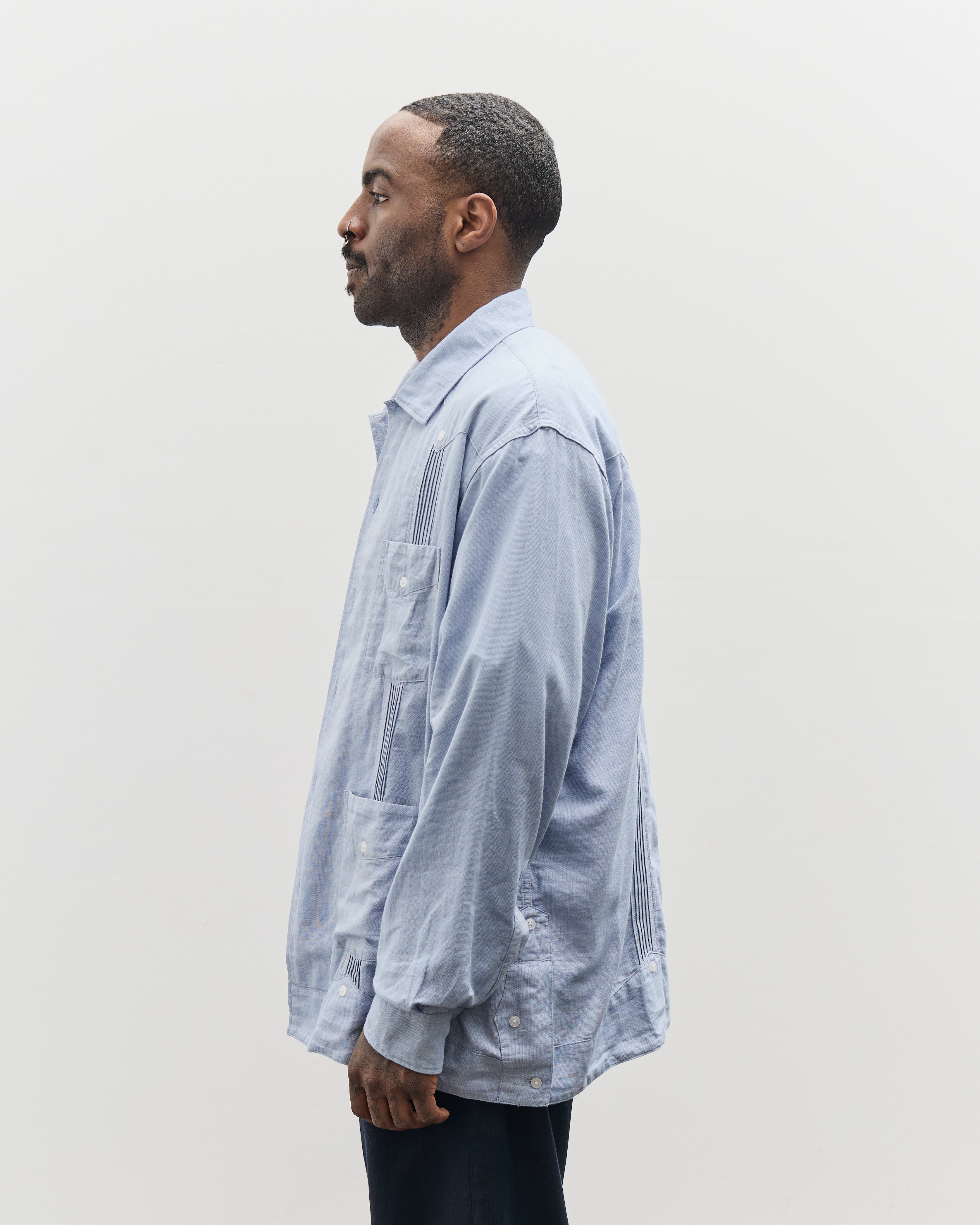 トップス Engineered Garments 25SS Guayabera Shirt Engineered Garments Guayabera Shirt, Light Blue – Glasswing