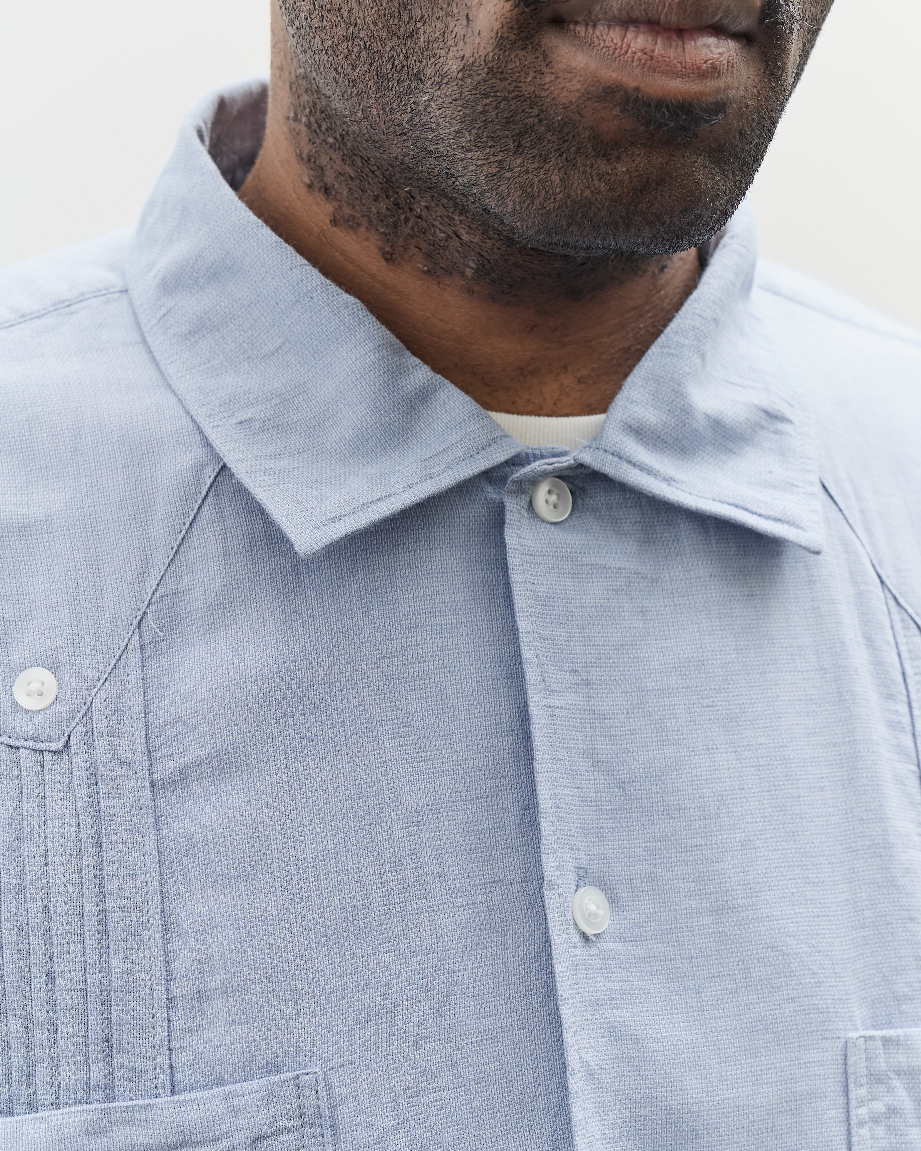 Engineered Garments Guayabera Shirt, Light Blue – Glasswing