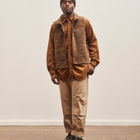 Engineered Garments High Mock Knit Vest, Brown Melange