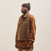 Engineered Garments High Mock Knit Vest, Brown Melange