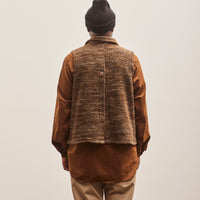 Engineered Garments High Mock Knit Vest, Brown Melange