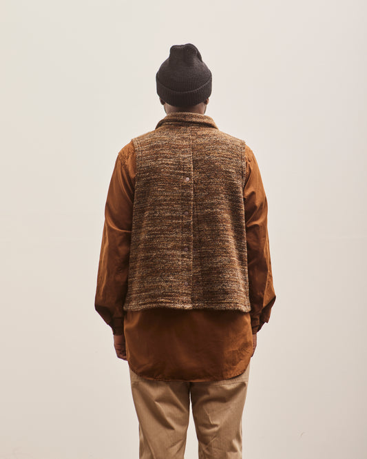 Engineered Garments High Mock Knit Vest, Brown Melange