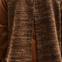 Engineered Garments High Mock Knit Vest, Brown Melange