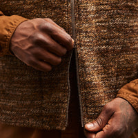 Engineered Garments High Mock Knit Vest, Brown Melange