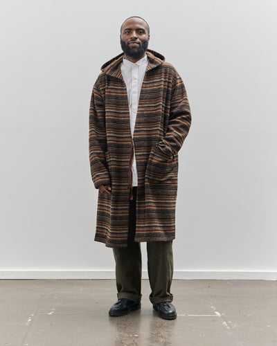 Engineered Garments Knit Robe, Brown Stripe