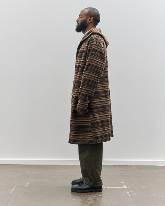 Engineered Garments Knit Robe, Brown Stripe