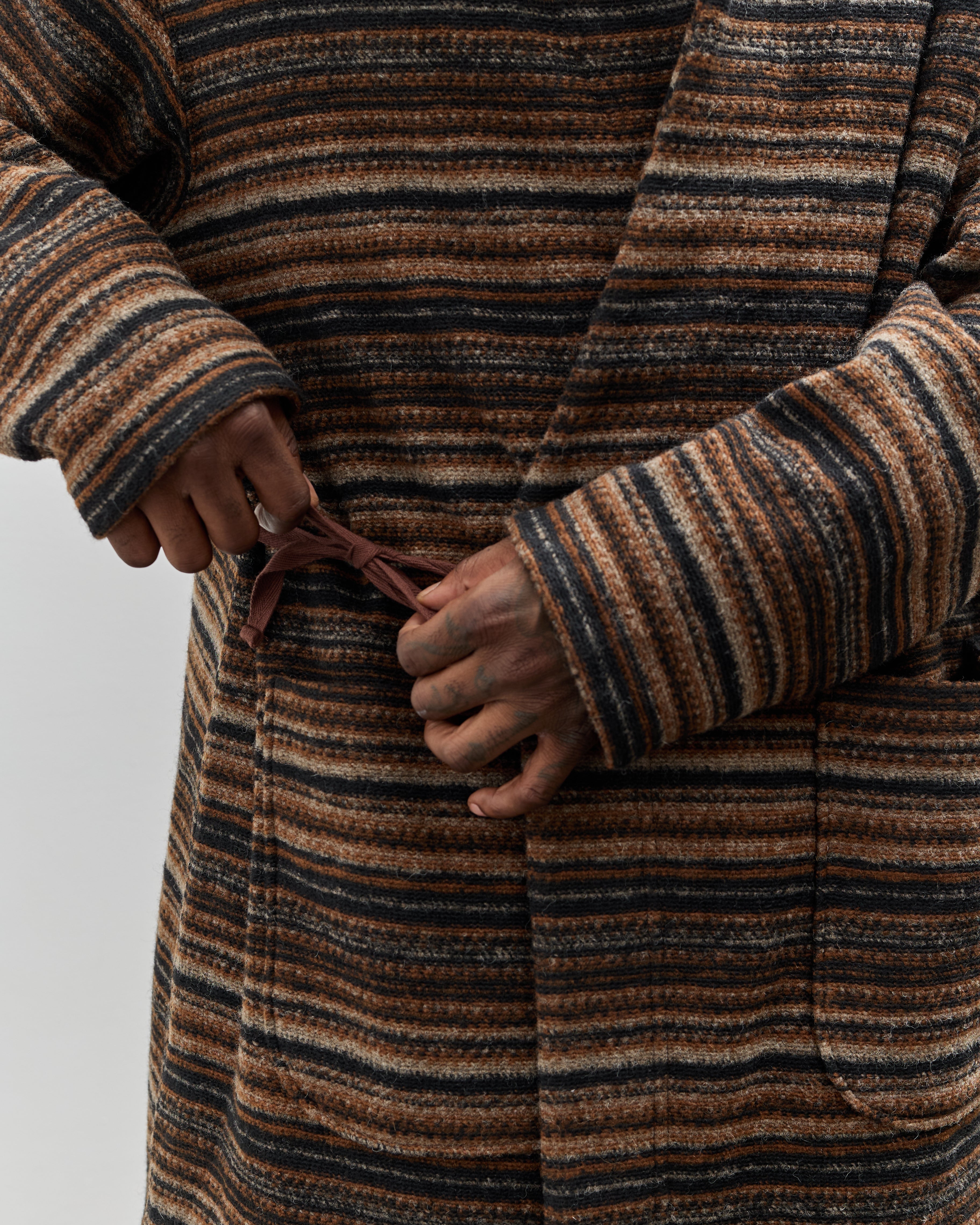 Engineered Garments Knit Robe, Brown Stripe – Glasswing