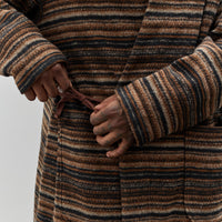 Engineered Garments Knit Robe, Brown Stripe