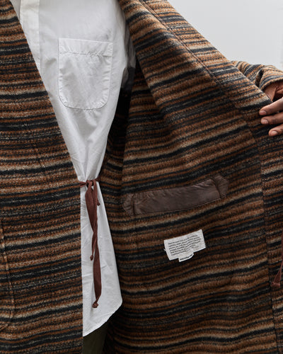 Engineered Garments Knit Robe, Brown Stripe