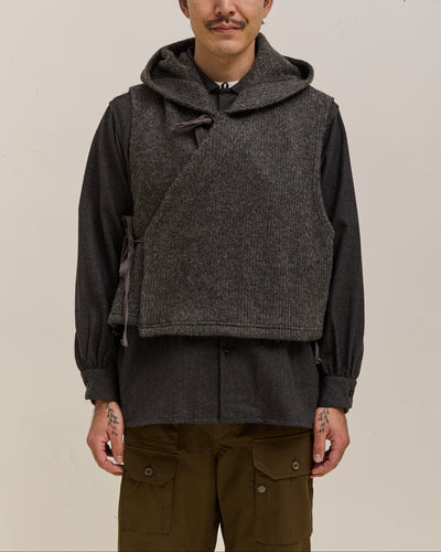 Engineered Garments Knit Wrap Vest, Charcoal