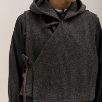 Engineered Garments Knit Wrap Vest, Charcoal