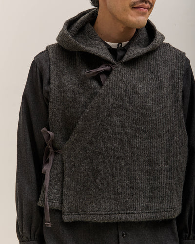 Engineered Garments Knit Wrap Vest, Charcoal