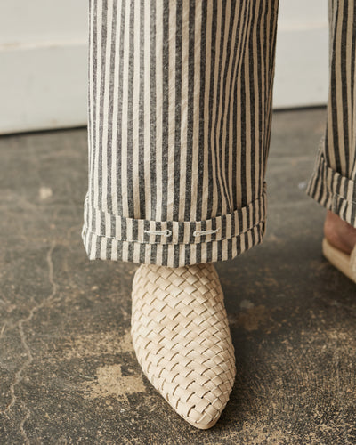 Engineered Garments LC Stripe Sailor Pant, Natural/Black
