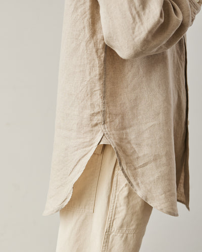 Engineered Garments Linen Rounded Collar Shirt, Natural