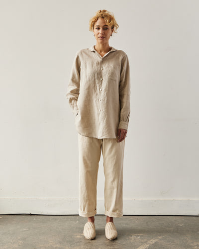 Engineered Garments Linen Rounded Collar Shirt, Natural