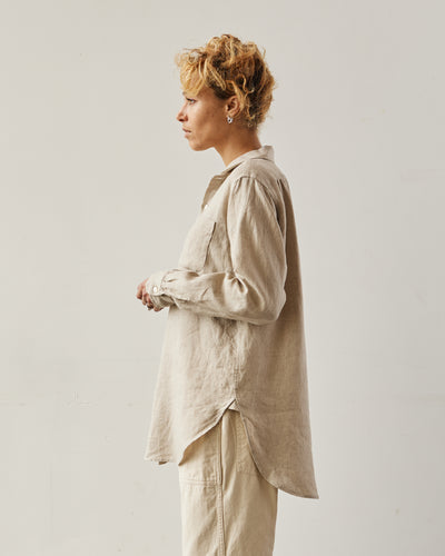 Engineered Garments Linen Rounded Collar Shirt, Natural