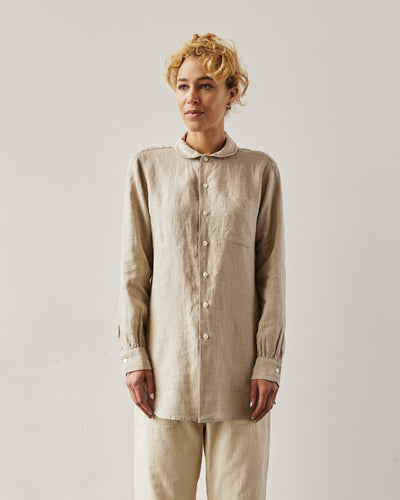 Engineered Garments Linen Rounded Collar Shirt, Natural