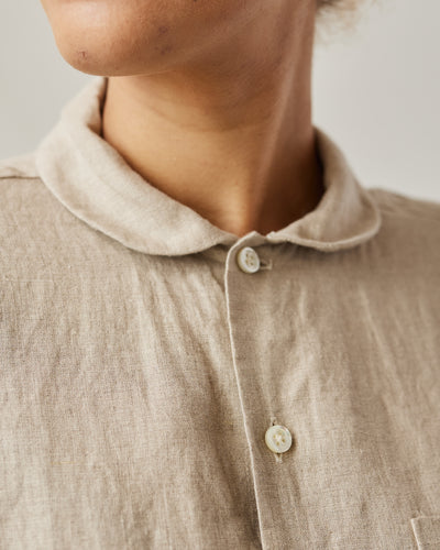 Engineered Garments Linen Rounded Collar Shirt, Natural