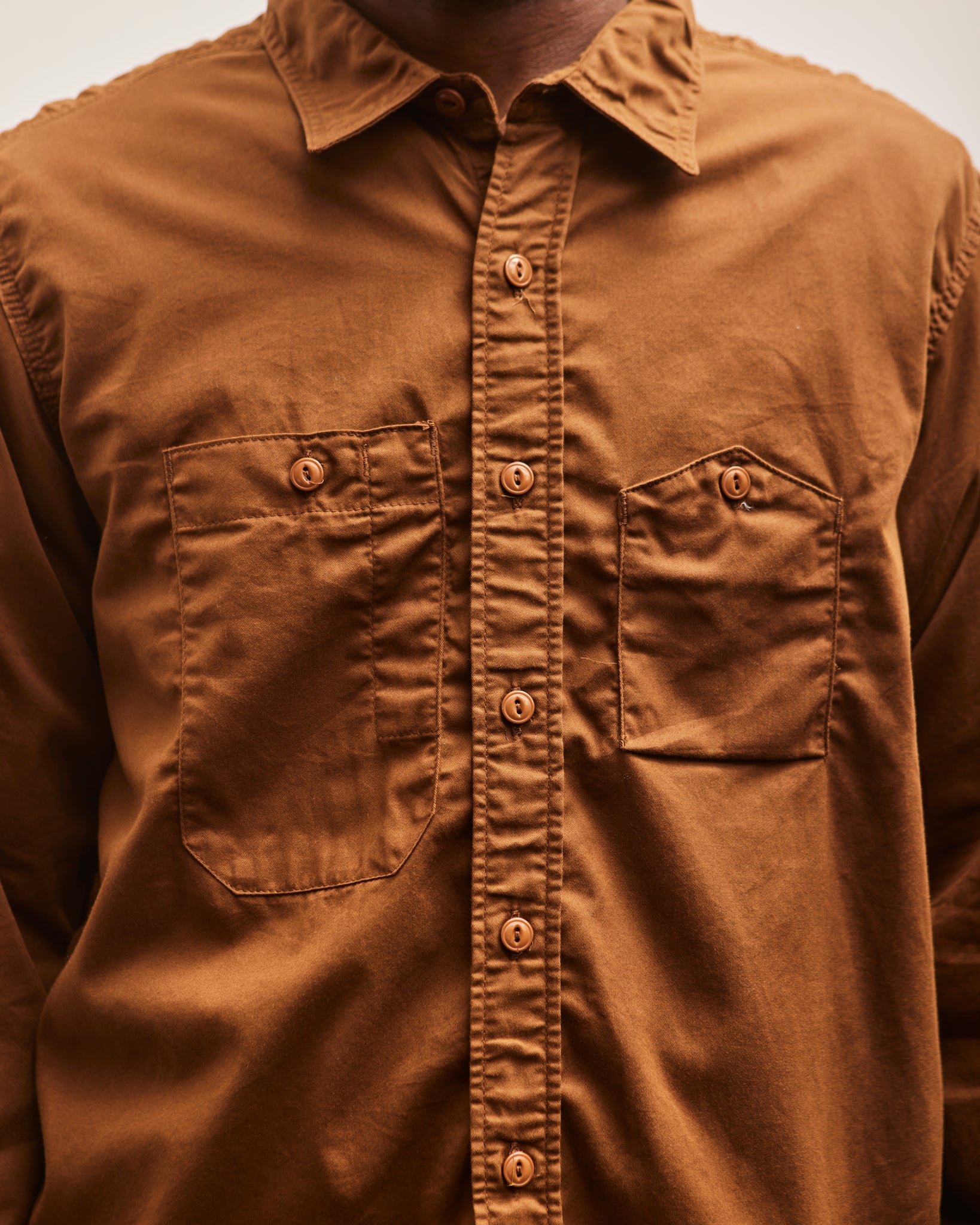 Engineered Garments Microsanded Twill Work Shirt, Brown