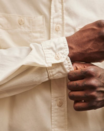 Engineered Garments Microsanded Twill Work Shirt, Ivory