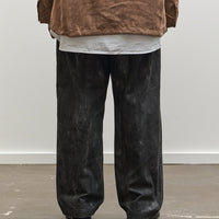 Engineered Garments Officer Pant, Black Cotton Distressed Print