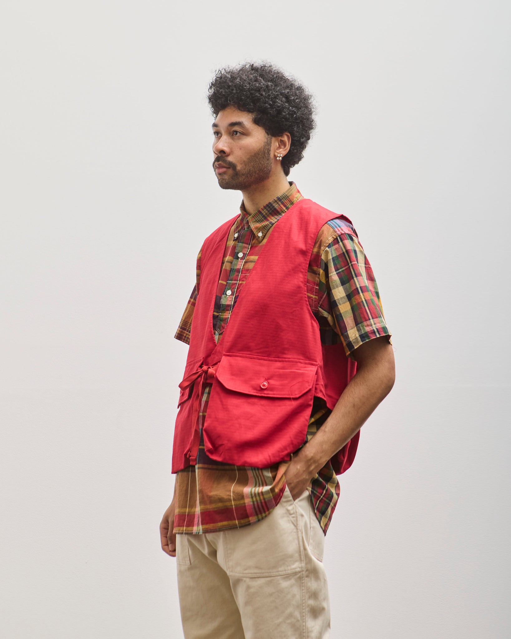 Engineered Garments Ripstop Fowl Vest, Red
