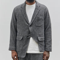 Engineered Garments Slanted Jacket, Grey Poly Wool Herringbone