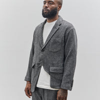 Engineered Garments Slanted Jacket, Grey Poly Wool Herringbone