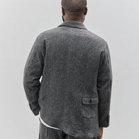 Engineered Garments Slanted Jacket, Grey Poly Wool Herringbone