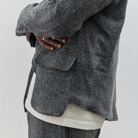 Engineered Garments Slanted Jacket, Grey Poly Wool Herringbone