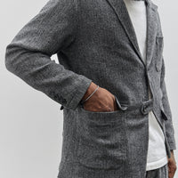 Engineered Garments Slanted Jacket, Grey Poly Wool Herringbone