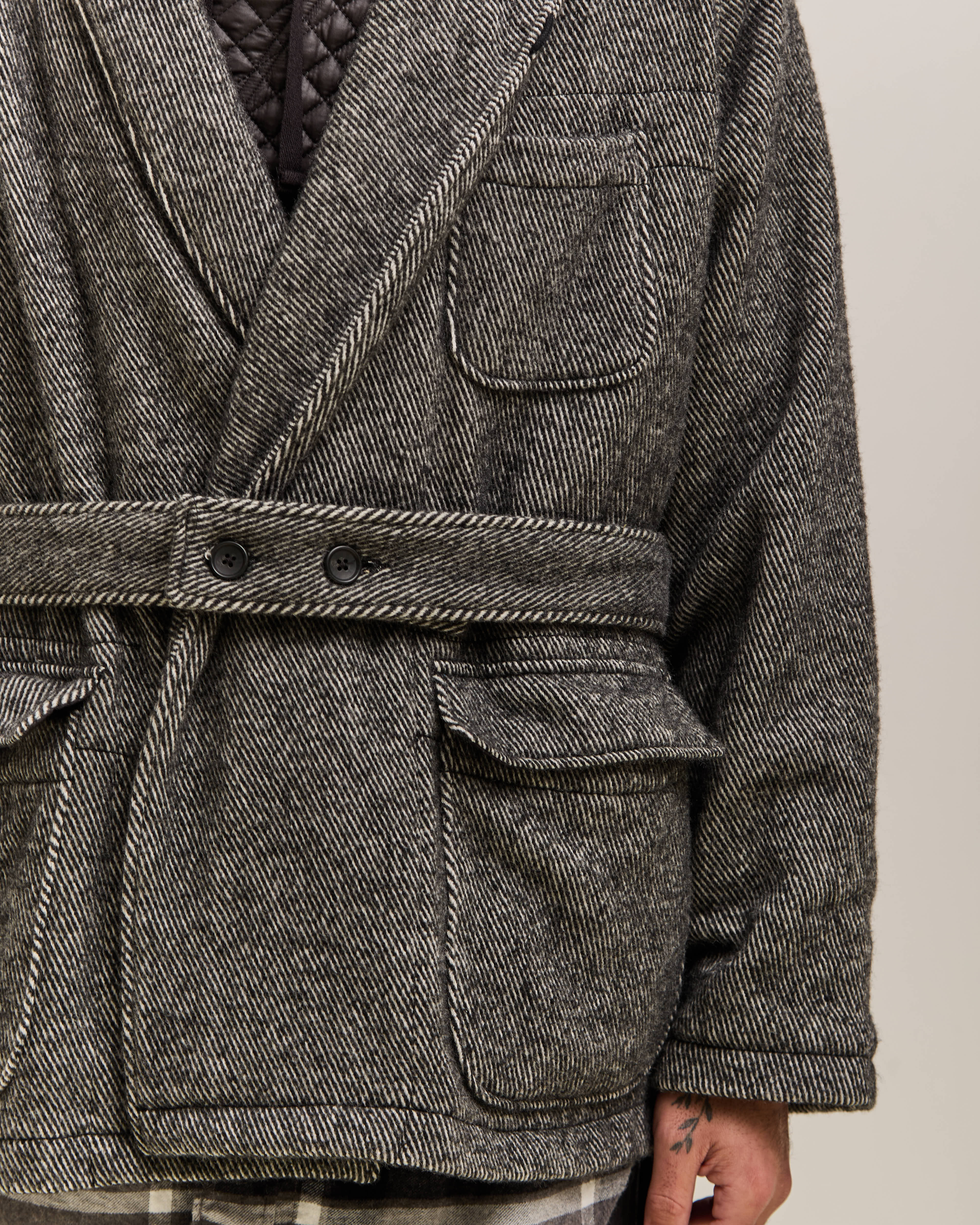 Engineered Garments Smoking Jacket, Black – Glasswing