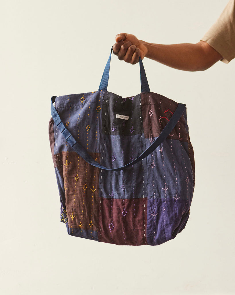 Engineered Garments Square Handstitch Carry All Tote, Navy | Glasswing